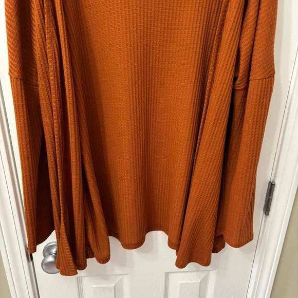 Liberty Love Rust Orange Open Front Cardigan Plus Size 2XL - Picture 4 of 7